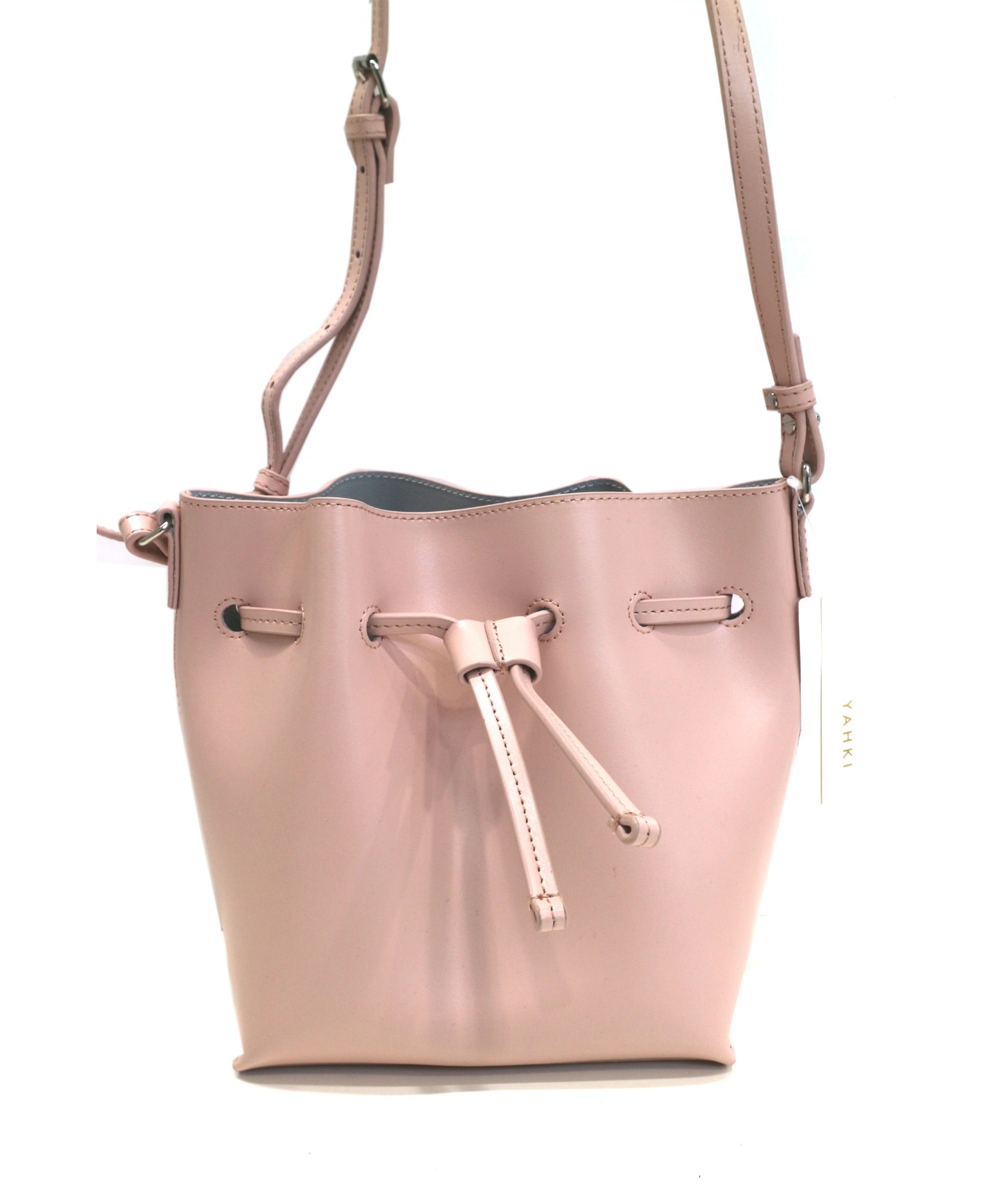 中古 古着通販 Yahki ヤーキ 巾着レザーショルダーバッグ ピンク 未使用品 Yh 102 床革 ブランド 古着通販 トレファク公式 Trefac Fashion
