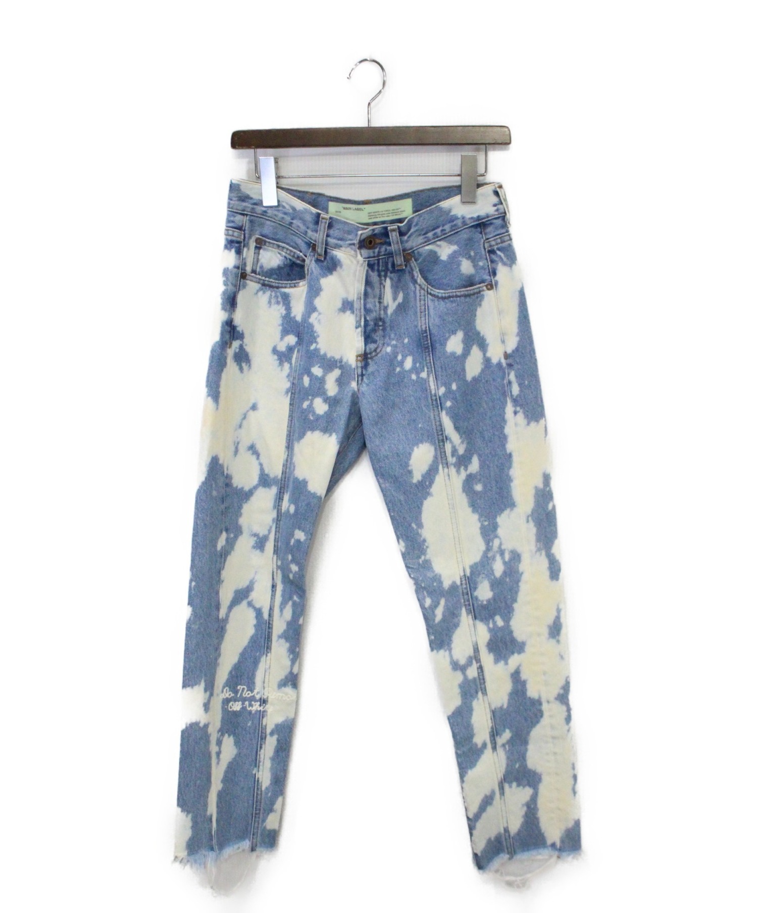 ーズド OFFWHITE ブリーチペイントデニムパンツの通販 by maru's shop｜オフホワイトならラクマ オフホワイト ムパンツで