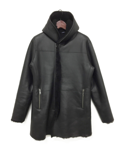 Junhashimoto（ジュンハシモト）junhashimoto (ジュンハシモト) MOUTON WRAP COAT ブラック サイズ:4の古着・服飾アイテム