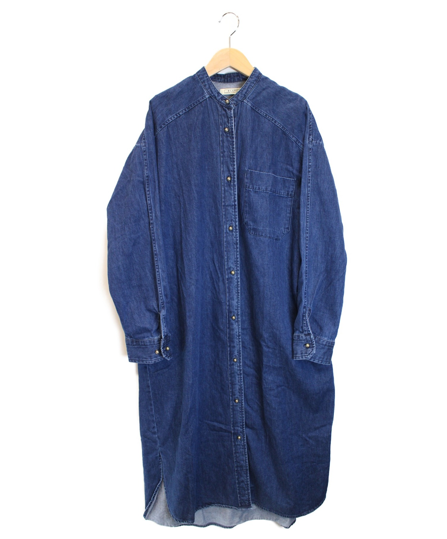 中古 古着通販 Blanc Basque ブランバスク パールボタンデニムシャツワンピース インディゴ サイズ 38 ブランド 古着通販 トレファク公式 Trefac Fashion