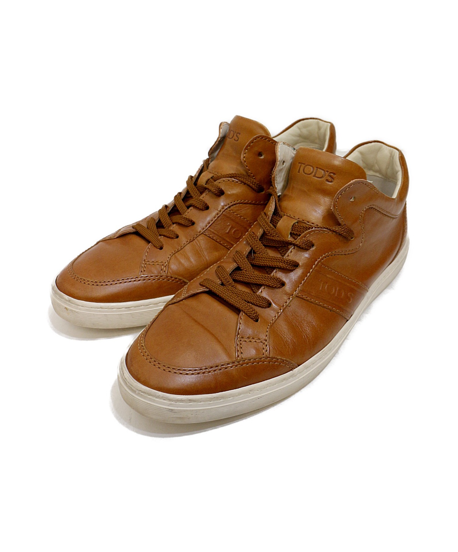 中古 古着通販 Tods トッズ レザースニーカー ブラウン サイズ 8 ブランド 古着通販 トレファク公式 Trefac Fashion