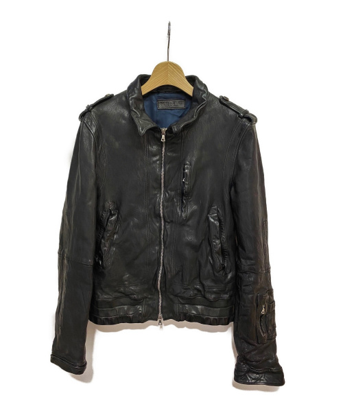NEIL BARRETT（ニールバレット）NEIL BARRETT (ニールバレット) シワ加工レザージャケット ブラック サイズ:XSの古着・服飾アイテム