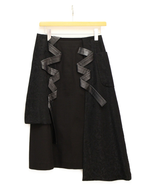 noir kei ninomiya（ノワール ケイ ニノミヤ）noir kei ninomiya (ノワール ケイ ニノミヤ) アシンメトリースカート ブラック サイズ:Sの古着・服飾アイテム