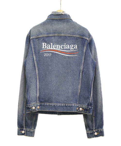BALENCIAGA（バレンシアガ）BALENCIAGA (バレンシアガ) キャンペーンロゴデニムジャケット インディゴ サイズ:46の古着・服飾アイテム