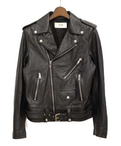 CELINE（セリーヌ）CELINE (セリーヌ) クラシックバイカージャケット ブラック サイズ:48の古着・服飾アイテム