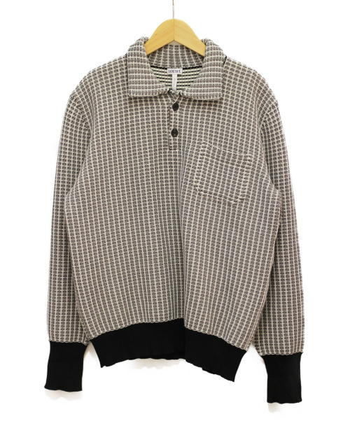 LOEWE（ロエベ）LOEWE (ロエベ) ニットポロシャツ グレー サイズ:Mの古着・服飾アイテム