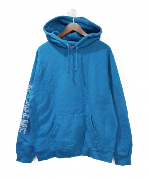 SUPREME（シュプリーム）Supreme (シュプリーム) Sleeve Embroidery Hooded Sweat ブルー サイズ:Ｌの古着・服飾アイテム