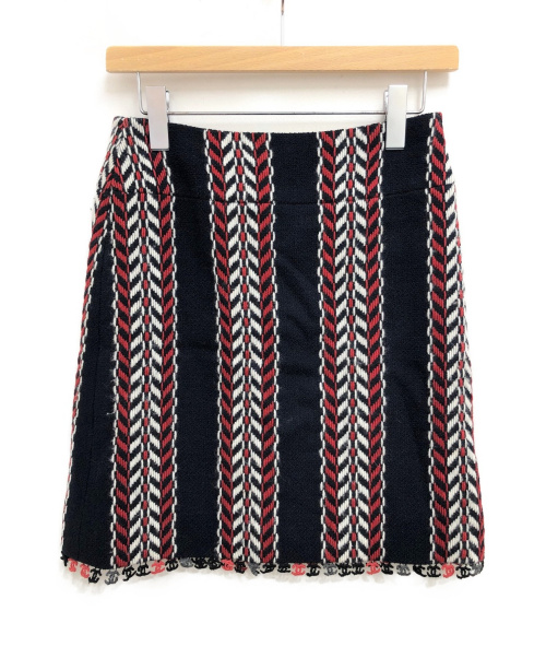 CHANEL（シャネル）CHANEL (シャネル) スカート ネイビー×レッド サイズ:40の古着・服飾アイテム
