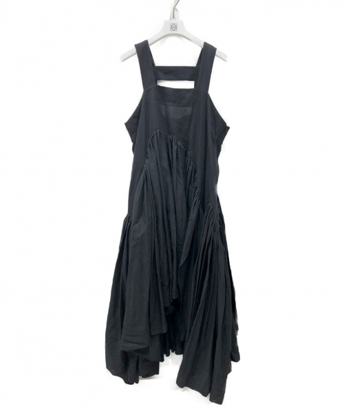 LOEWE（ロエベ）LOEWE (ロエベ) リネンギャザータンクワンピース ブラック サイズ:38 2020年SSの古着・服飾アイテム