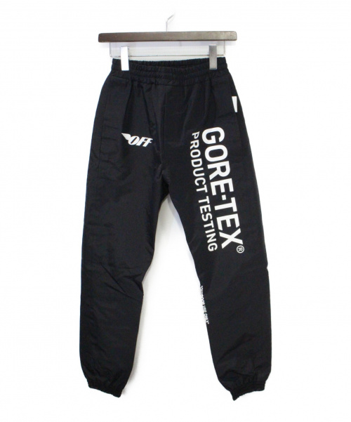 OFFWHITE（オフホワイト）OFFWHITE (オフホワイト) ロゴプリントパンツ ブラック サイズ:XS GORE-TEXの古着・服飾アイテム