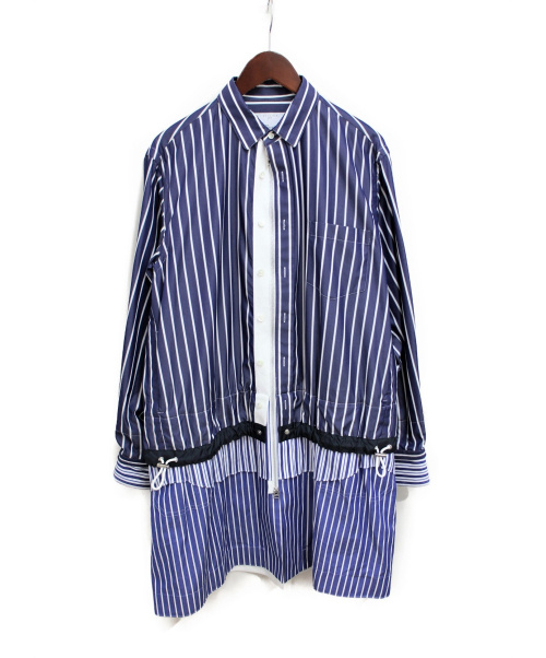 sacai（サカイ）sacai (サカイ) 20SS Cotton Poplin Coat ブルー×ホワイト サイズ:1の古着・服飾アイテム