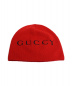 GUCCI (グッチ) ロゴキャットニット帽 レッド サイズ:M：10800円