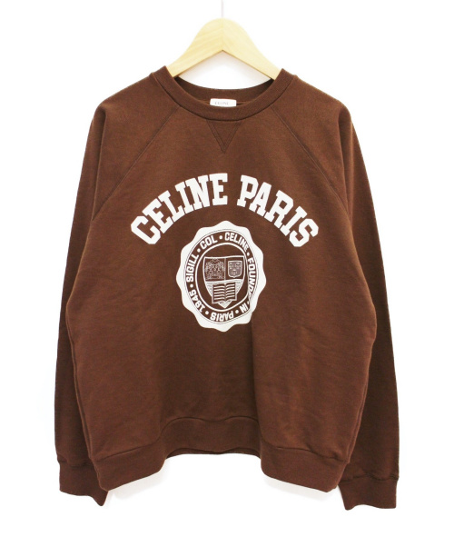 CELINE（セリーヌ）CELINE (セリーヌ) 20SS フロックカシミアクラシックスウェット ブラウン サイズ:Lの古着・服飾アイテム