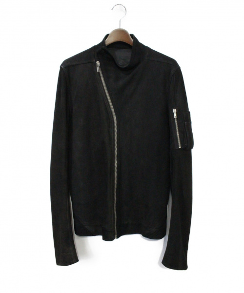 RICK OWENS（リックオウエンス）RICK OWENS (リックオウエンス) スウェードライダースジャケット ブラック サイズ:Mの古着・服飾アイテム