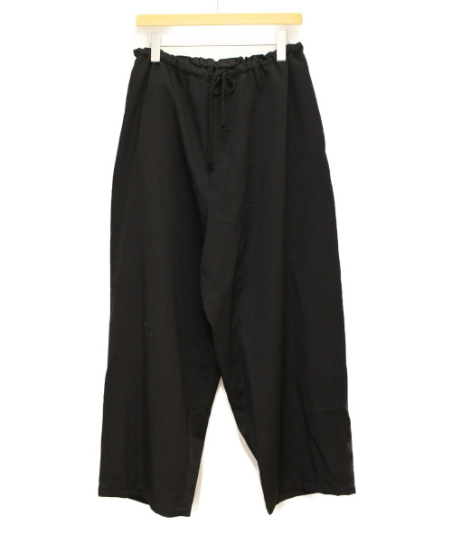 YohjiYamamoto pour homme（ヨウジヤマモトプールオム）YohjiYamamoto pour homme (ヨウジヤマモトプールオム) 20SS シワギャバヒモパンツ ブラック サイズ:1の古着・服飾アイテム