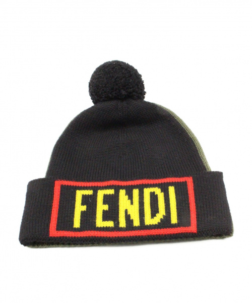 中古・古着通販】FENDI (フェンディ) ニット帽 ブラック×オリーブ