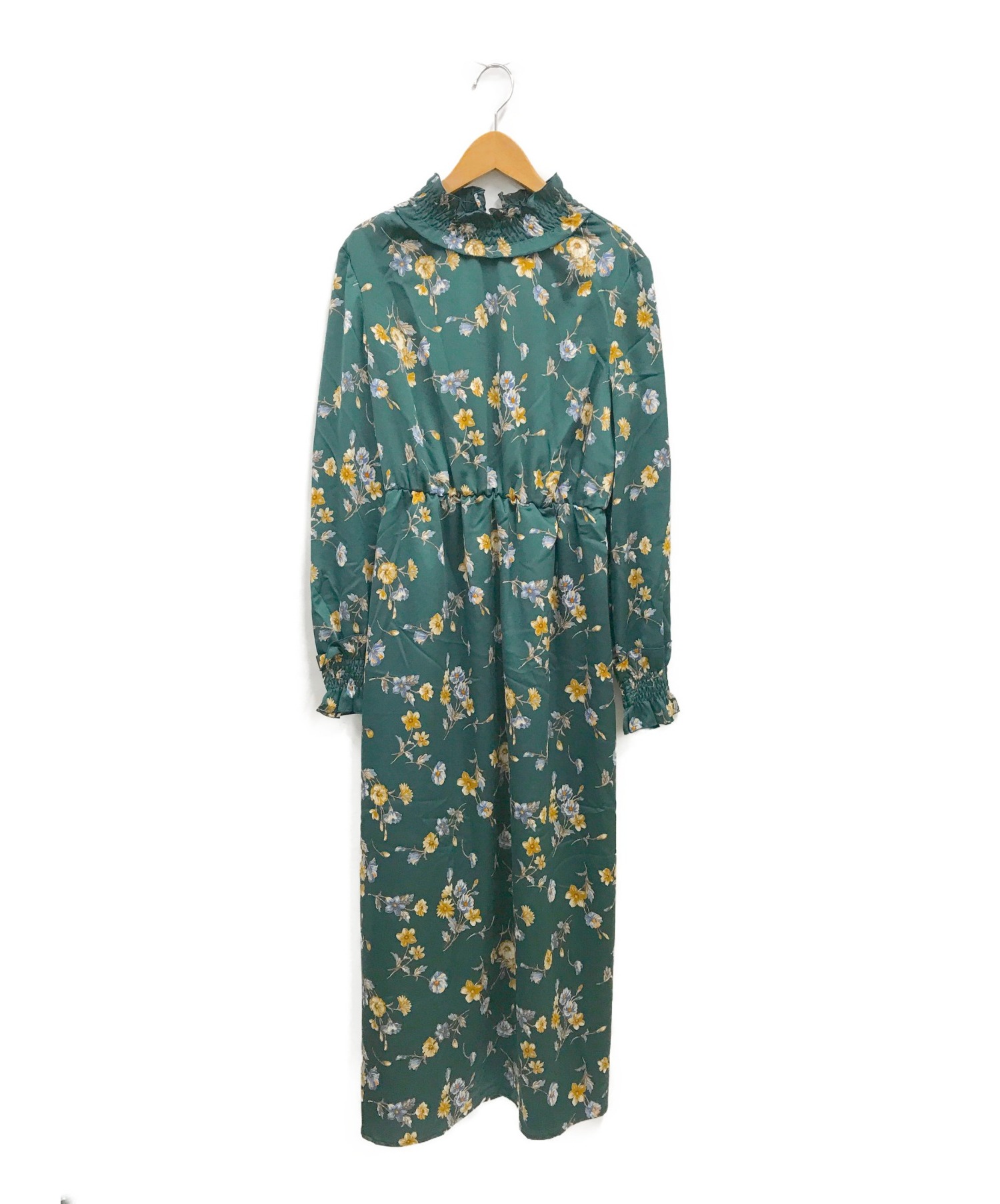 中古 古着通販 Kaene カエン 花柄ワンピース グリーン サイズ 38 ブランド 古着通販 トレファク公式 Trefac Fashion