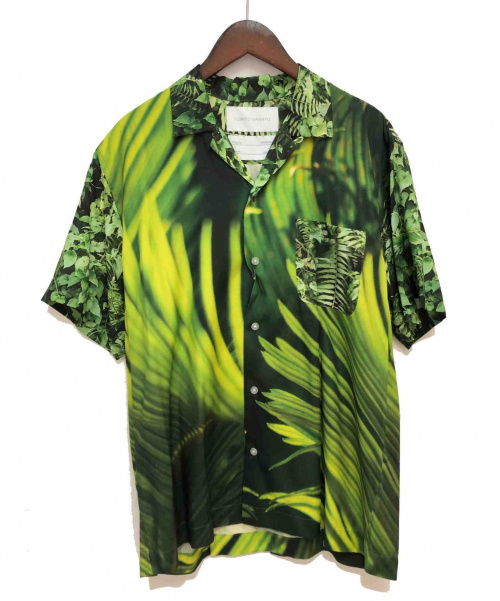 FUMITO GANRYU（フミトガンリュウ）FUMITO GANRYU (フミトガンリュウ) Watteau pleats Hawaiian shirt グリーン サイズ:2の古着・服飾アイテム