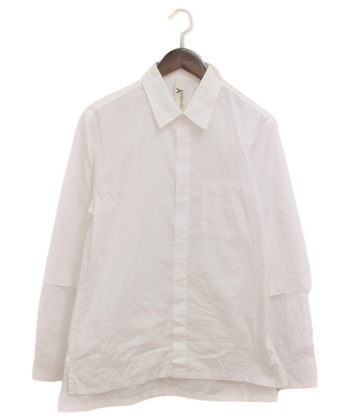 GROUND Y（グラウンドワイ）GROUND Y (グラウンドワイ) 二重袖シャツ ホワイト サイズ:3の古着・服飾アイテム