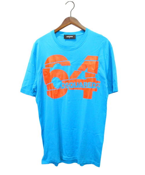 DSQUARED2（ディースクエアード）DSQUARED2 (ディースクエアード) プリントTシャツ ブルー サイズ:Mの古着・服飾アイテム