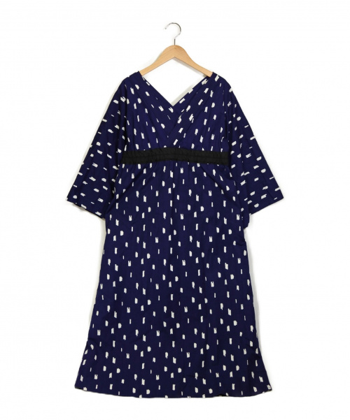 中古 古着通販 Sou Sou ソウソウ ゆかたみたて ブルー サイズ S カシュクールワンピース ちぎれ雲模様 ブランド 古着通販 トレファク公式 Trefac Fashion