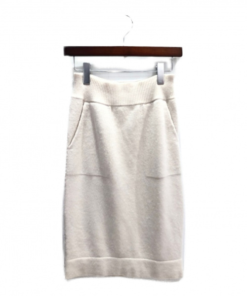 HERMES（エルメス）HERMES (エルメス) カシミヤニットスカート ホワイト サイズ:36の古着・服飾アイテム