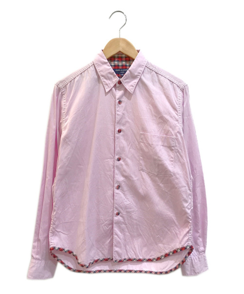 COMME des GARCONS HOMME（コムデギャルソン オム）COMME des GARCONS HOMME (コムデギャルソンオム) タータンチェックパイピングシャツ ピンク サイズ:XS AD2010の古着・服飾アイテム