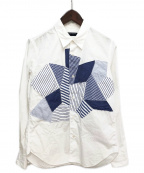 COMME des GARCONS HOMMEコムデギャルソン オム）の古着「パッチワークシャツ」｜ホワイト×ブルー