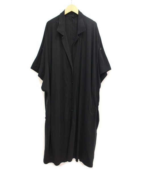 yohji yamamoto+noir（ヨウジヤマモトプリュスノアール）yohji yamamoto+noir (ヨウジヤマモトプリュスノアール) ロールアップショートスリーブスリットコート ブラック サイズ:1の古着・服飾アイテム