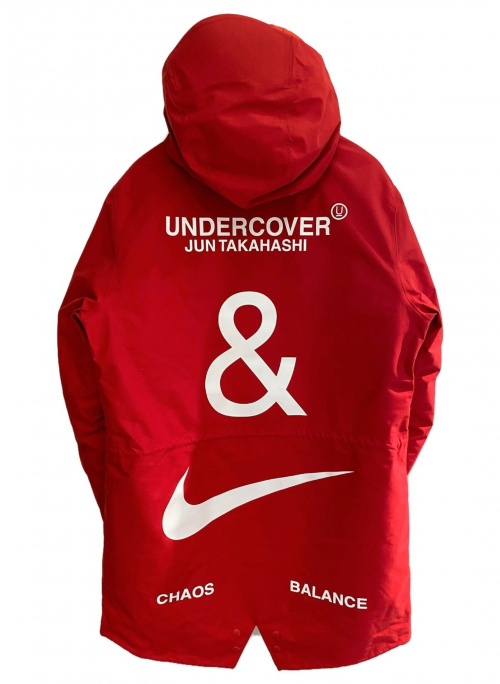 UNDERCOVER（アンダーカバー）UNDERCOVER (アンダーカバー) 3レイヤーフィッシュテールパーカー レッド サイズ:Ｌの古着・服飾アイテム