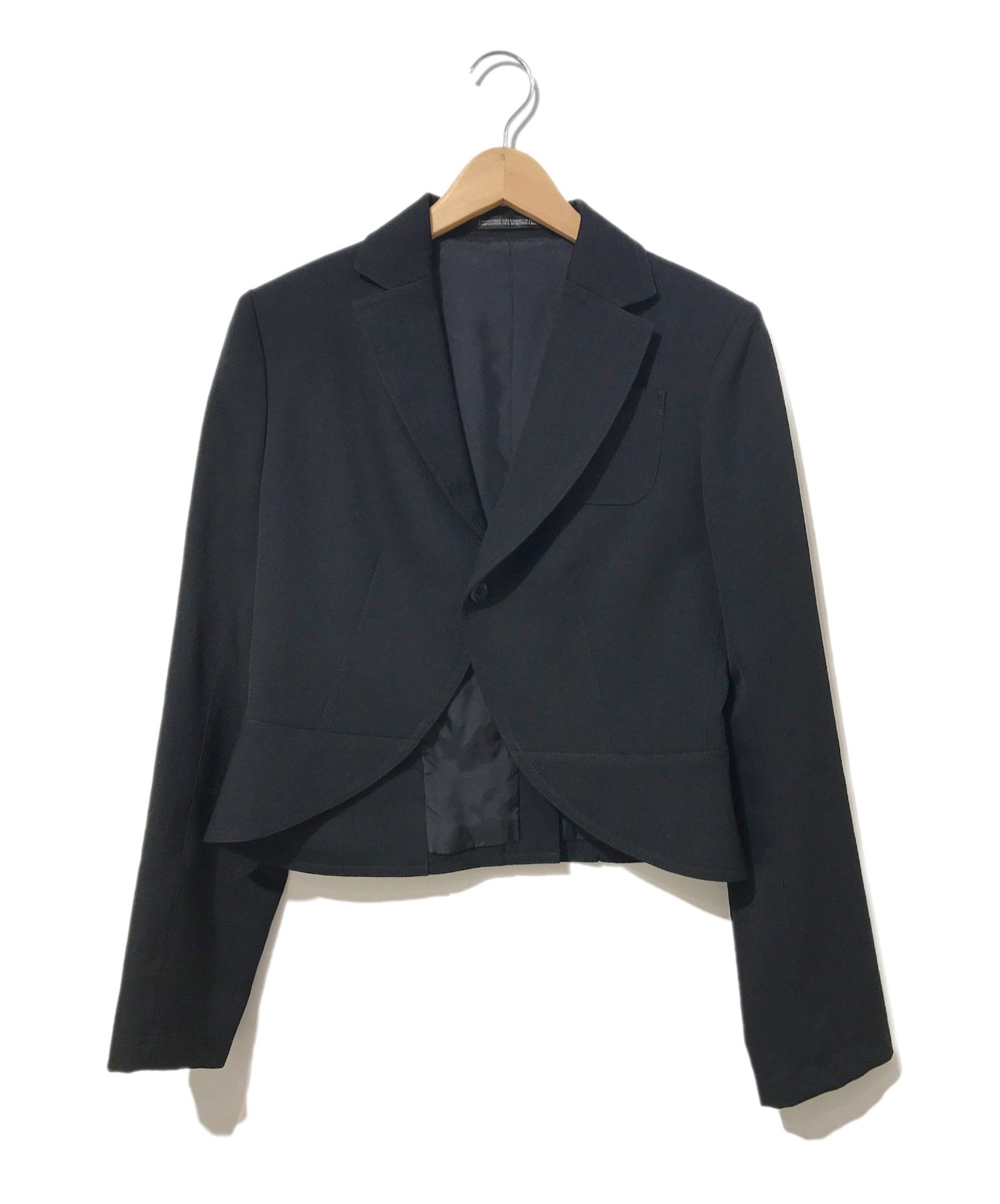 Y'S YOHJI YAMAMOTO (ワイズ ヨウジヤマモト) 燕尾デザインウールギャバショートジャケット ブラック サイズ:2表記