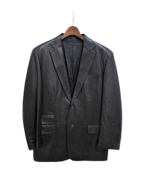 GUCCI（グッチ）GUCCI (グッチ) レザーテーラードジャケット ブラック サイズ:Lの古着・服飾アイテム