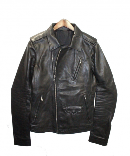 RICK OWENS（リックオウエンス）RICK OWENS (リックオウエンス) ダブルライダースジャケット ブラック サイズ:46の古着・服飾アイテム