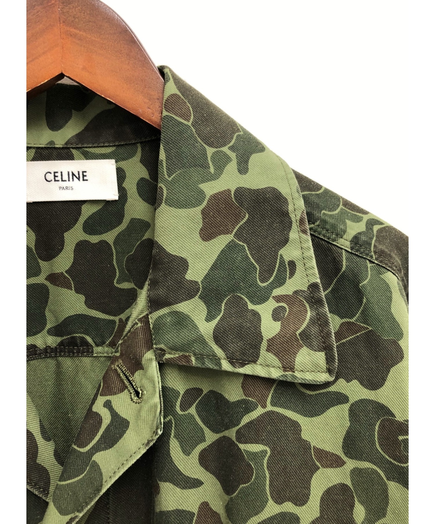 CELINE (セリーヌ) ミリタリーオーバーシャツ サイズ:M カモフラージュ柄