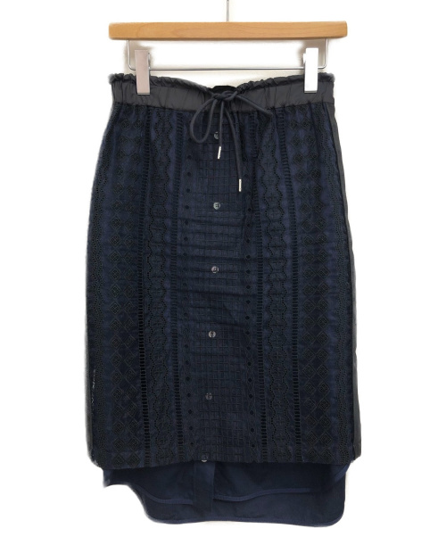 sacai（サカイ）sacai (サカイ) レーススカート ネイビー サイズ:2の古着・服飾アイテム