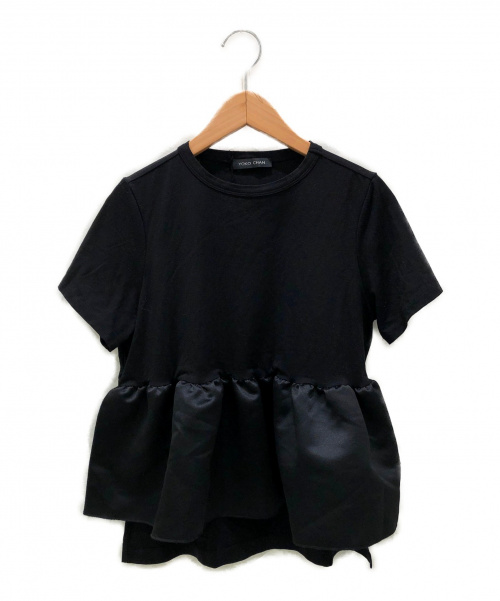 YOKO CHAN（ヨーコチャン）YOKO CHAN (ヨーコチャン) フロントギャザーTシャツ ブラック サイズ:38の古着・服飾アイテム