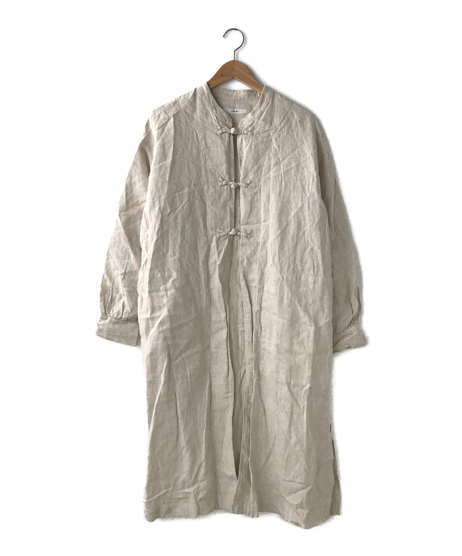 中古 古着通販 Par Ici パーリッシィ リネン起毛 アーミーオーバーワンピース ベージュ サイズ F ブランド 古着通販 トレファク公式 Trefac Fashion