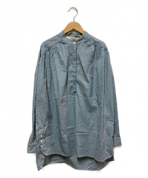 TELA（テラ）TELA (テラ) バンドカラーストライプPOシャツ サイズ:42の古着・服飾アイテム