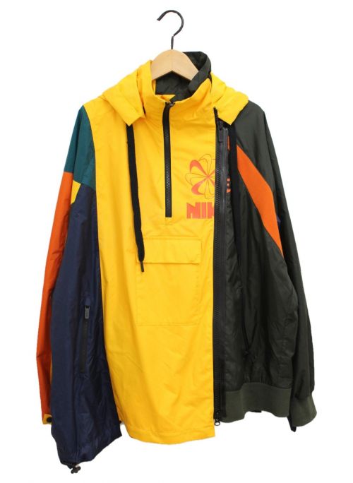 NIKE（ナイキ）NIKE×sacai (ナイキ×サカイ) 再構築ダブルジップジャケット イエロー サイズ:Lの古着・服飾アイテム