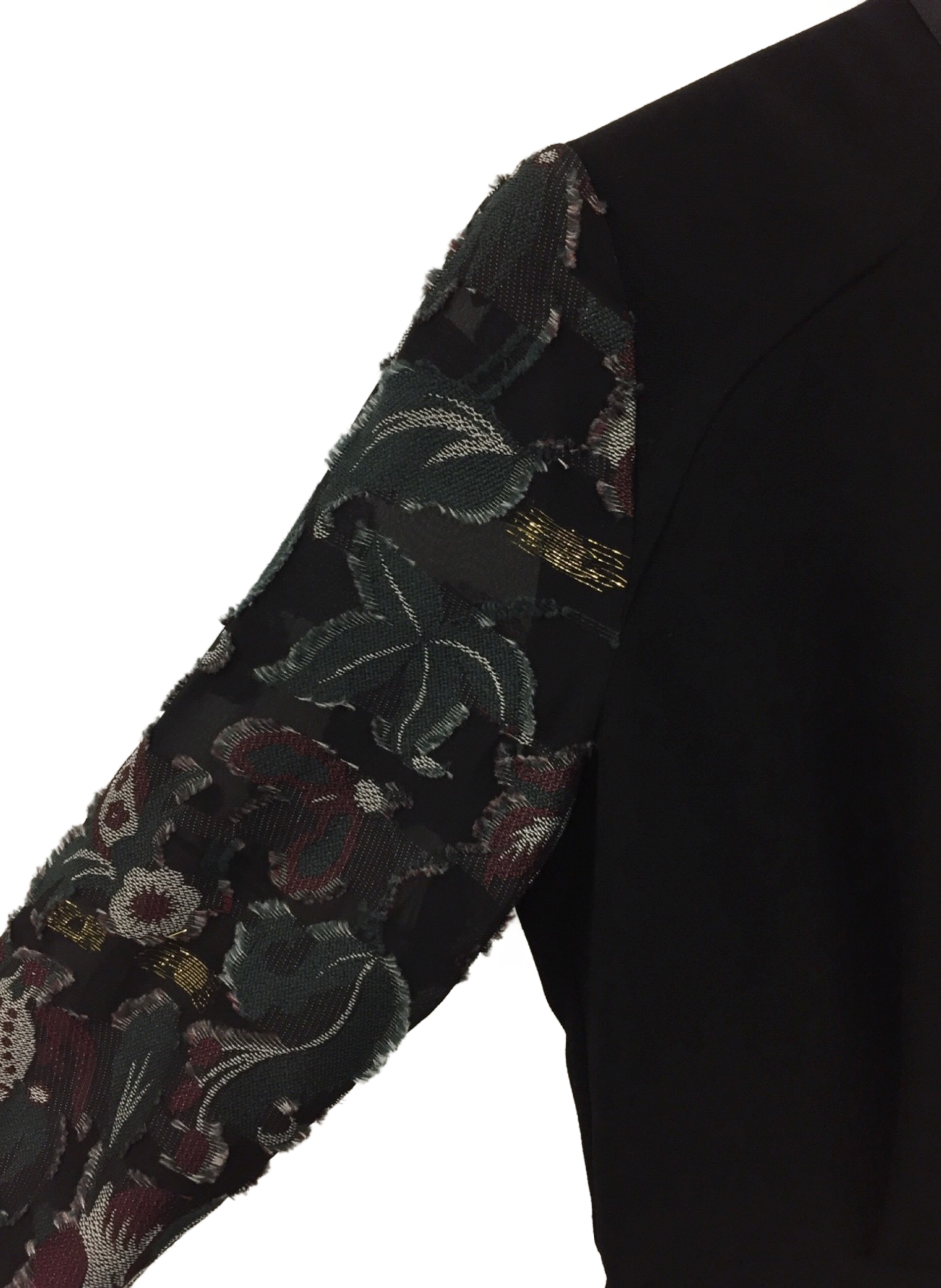 Mame Kurogouchi (マメ クロゴウチ) フローラルカットジャガードスリーブドレス ブラック サイズ:1