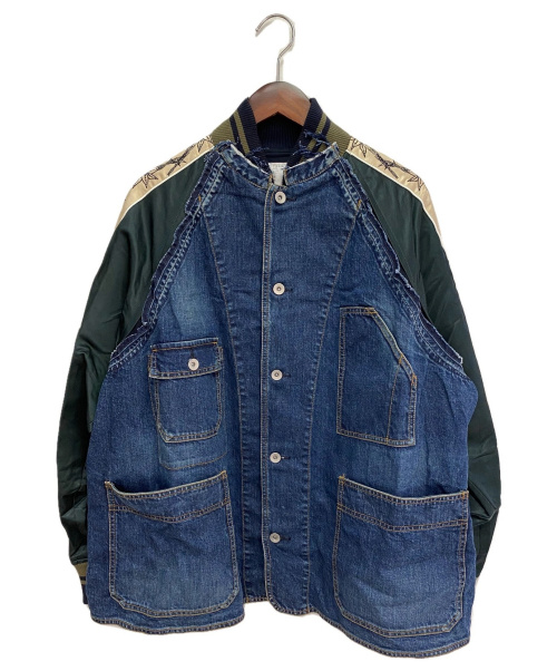 sacai（サカイ）sacai (サカイ) ドッキングデニムジャケット インディゴ サイズ:3の古着・服飾アイテム
