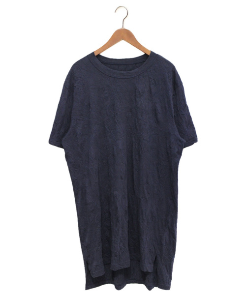 GROUND Y（グラウンドワイ）GROUND Y (グラウンドワイ) シワ加工ロングTシャツ ネイビー サイズ:3の古着・服飾アイテム
