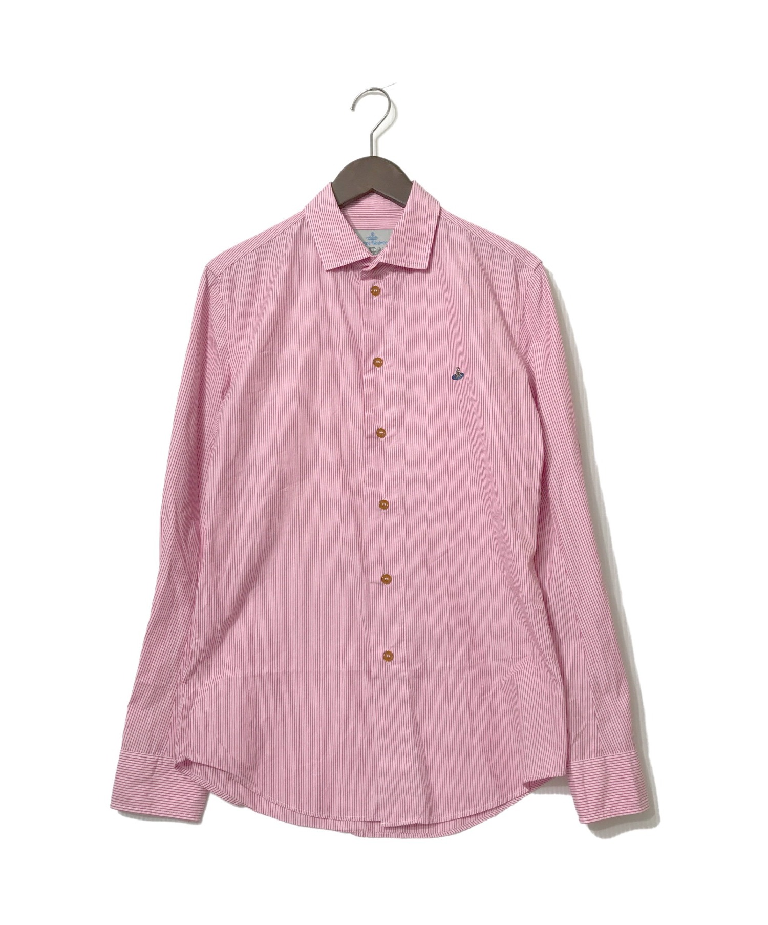 Vivienne Westwood man (ヴィヴィアン ウェストウッド マン) ストライプシャツ ピンク サイズ:46