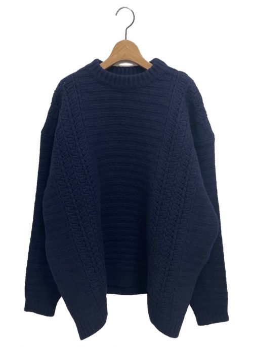 JIL SANDER（ジルサンダー）JIL SANDER (ジルサンダー) Virgin Wool Sweater ネイビー サイズ:50の古着・服飾アイテム