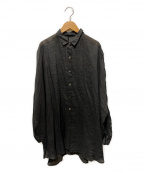 mizuiro-indミズイロインド）の古着「オーバーサイズシアーリネンシャツ」｜ブラック
