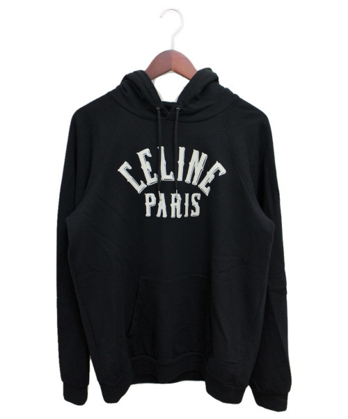 CELINE（セリーヌ）CELINE (セリーヌ) 20AW ロゴパッチプルオーバーパーカー ブラック サイズ:Mの古着・服飾アイテム