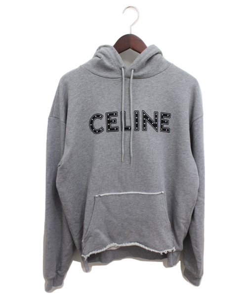 CELINE（セリーヌ）CELINE (セリーヌ) 21SS スタッズ付ルーズスウェットシャツ グレー サイズ:Sの古着・服飾アイテム