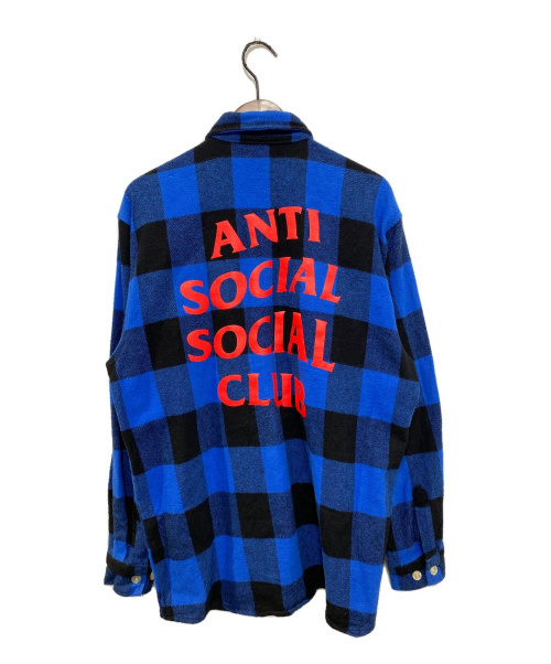 anti social social CLUB（アンチソーシャルソーシャルクラブ）anti social social CLUB (アンチソーシャルソーシャルクラブ) ブロックチェックネルシャツ ブルー×ブラック サイズ:Mの古着・服飾アイテム