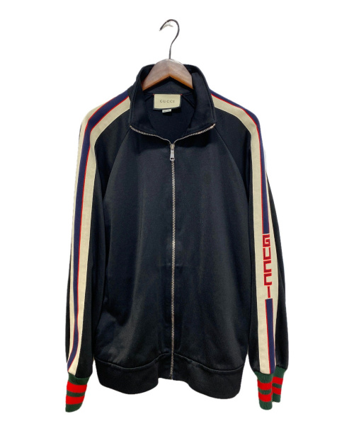 GUCCI（グッチ）GUCCI (グッチ) テクニカルジャージージャケット ブラック サイズ:Ｌの古着・服飾アイテム