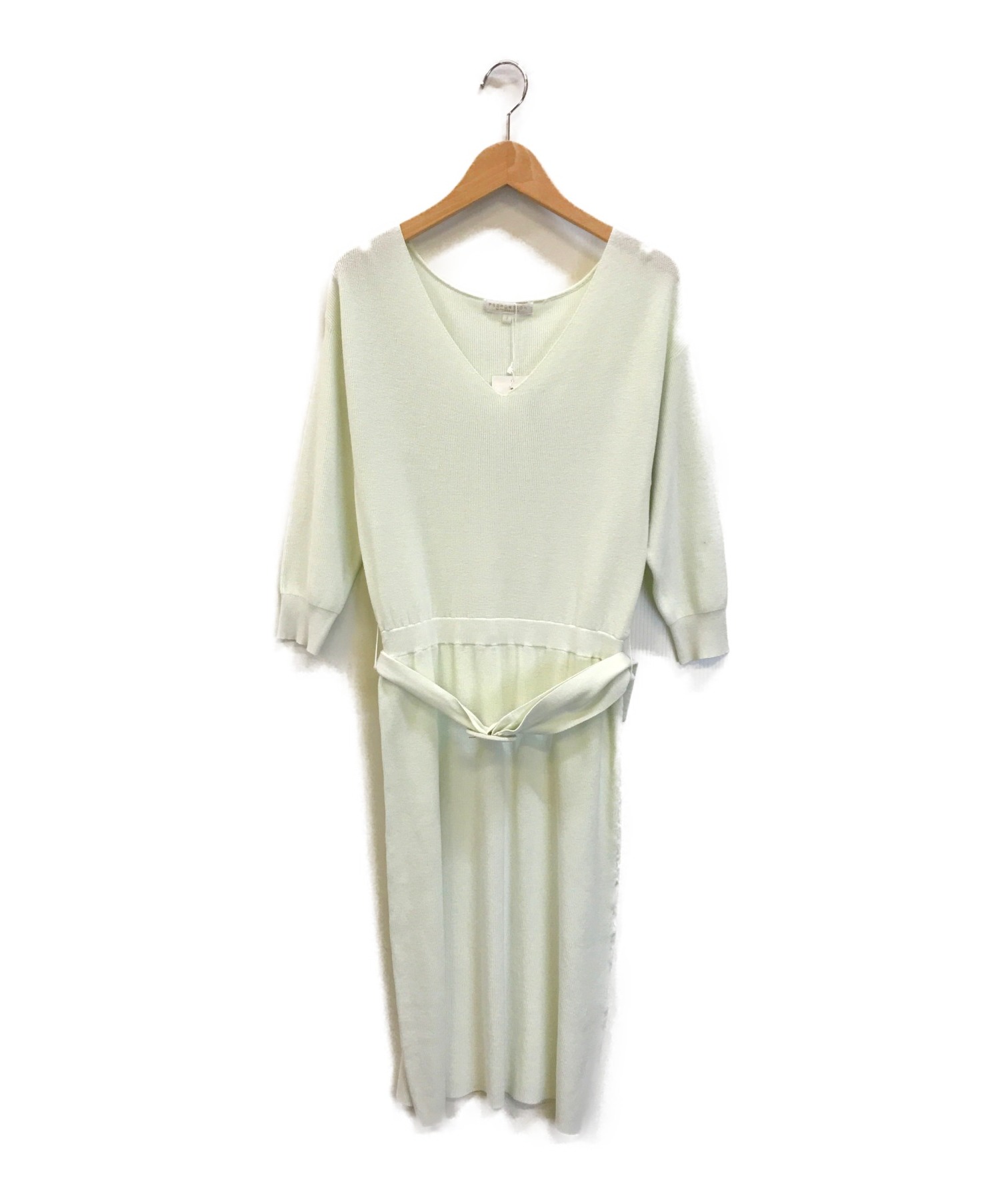 中古 古着通販 Proportion Body Dressing プロポーションボディドレッシング サッシュベルトワンピース 黄緑 サイズ 2 ブランド 古着通販 トレファク公式 Trefac Fashion